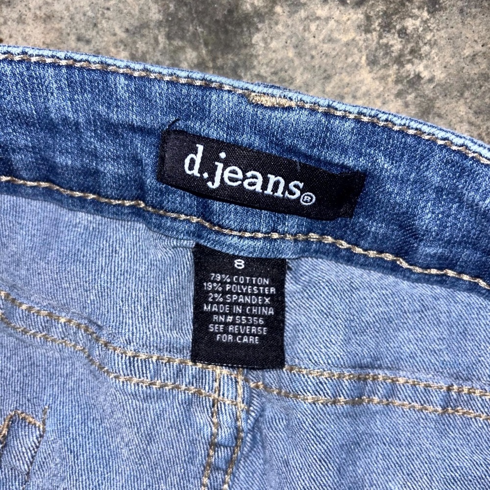 D. Jeans Skinny Womens 8 Blue Denim Stretch Mid Rise Medium Wash Slim Fit Casual - Picture 12 of 14